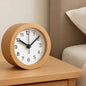 Silent Beech Wood Alarm Clock with Night Light