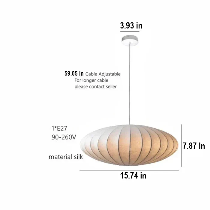 Silk Pendant Light with Crystal Crown