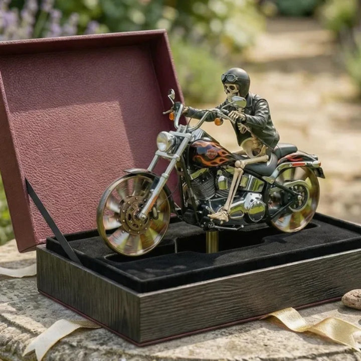 Skeleton Rider Motorcycle Garden Wind Spinner