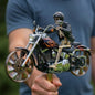 Skeleton Rider Motorcycle Garden Wind Spinner