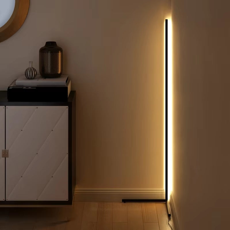 Slim LED Corner Floor Lamp with Remote Control