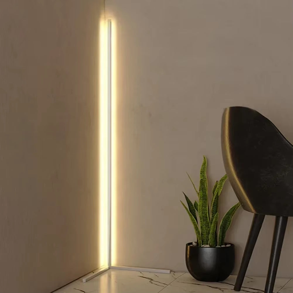 Slim LED Corner Floor Lamp with Remote Control
