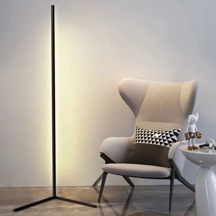 Slim LED Corner Floor Lamp with Remote Control