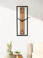 Rectangular Wood and Metal Wall Clock – in a room setting