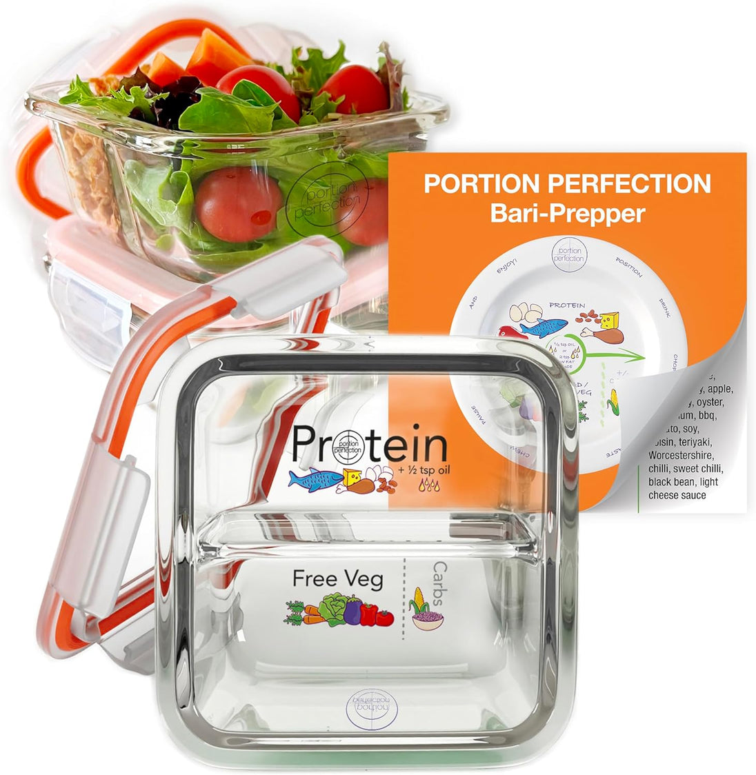 Small Glass Meal Prep Containers, 3-Pack