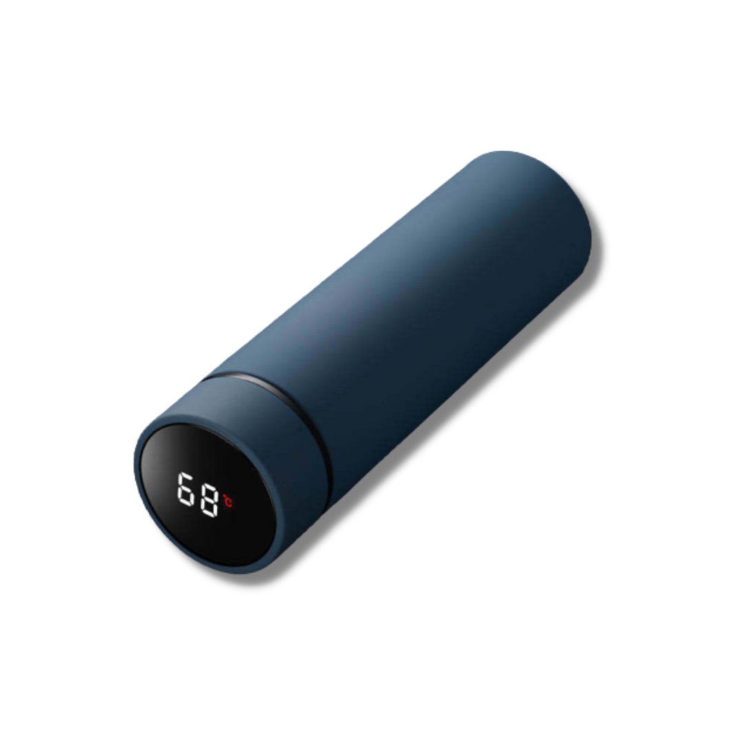 Smart Insulated Bottle with Temperature Display in Blue