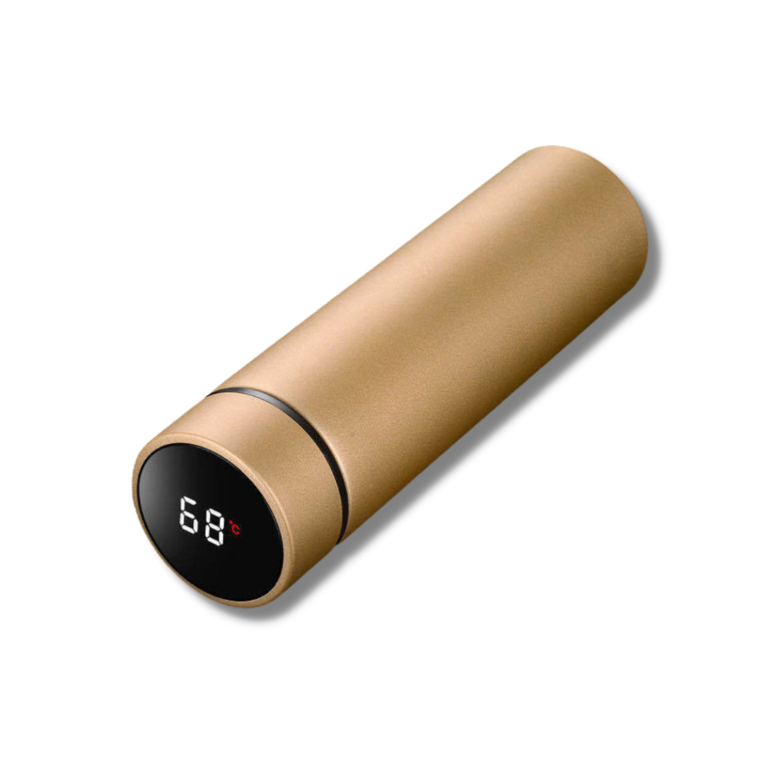 Smart Insulated Bottle with Temperature Display in Gold