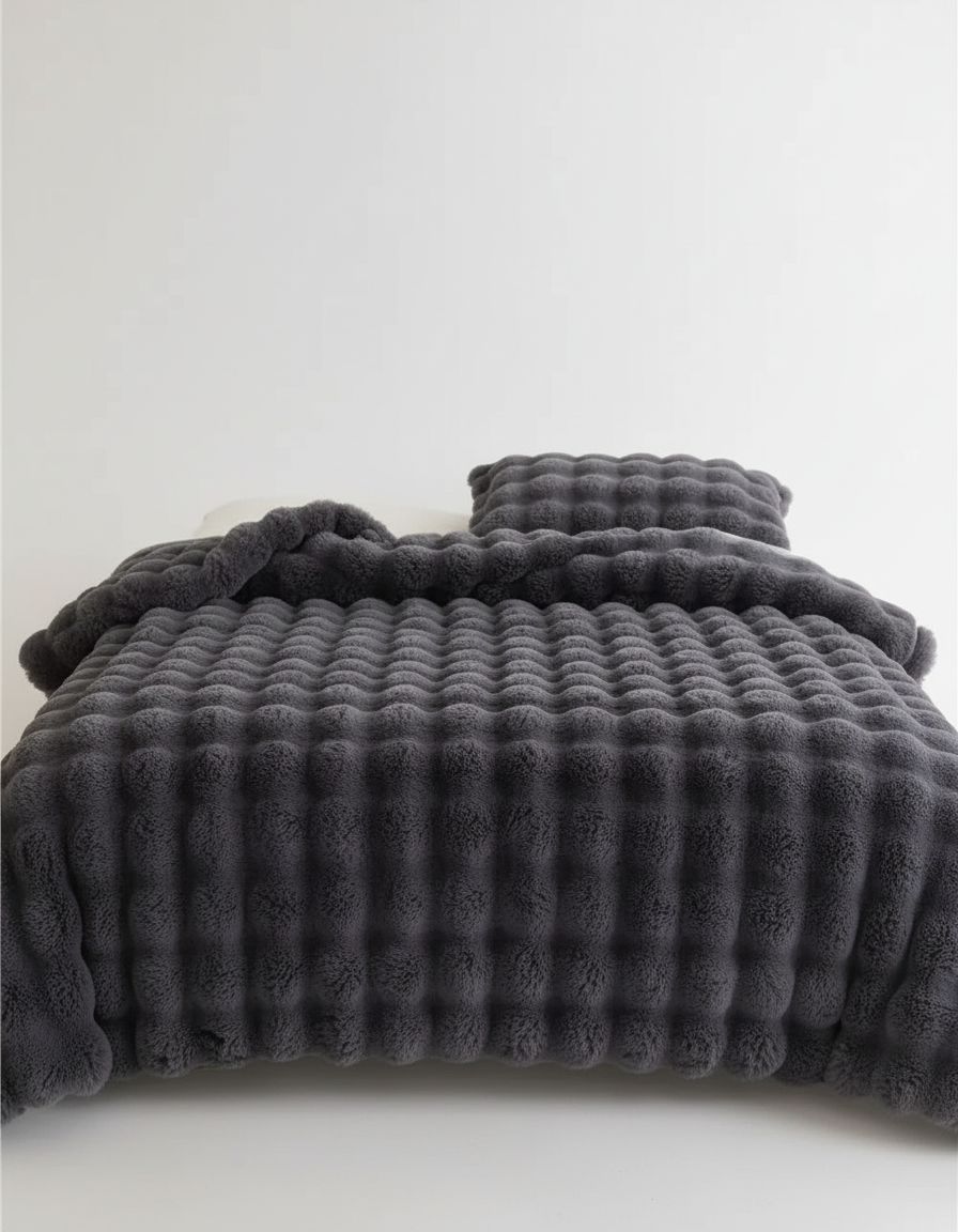Soft Plush Throw Blanket, 5 Sizes in Dark Grey