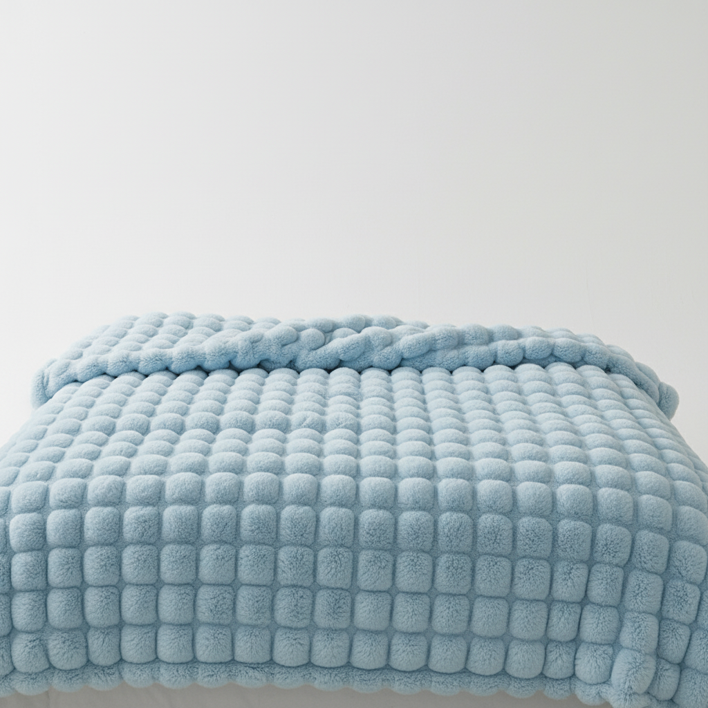 Soft Plush Throw Blanket, 5 Sizes in Light Blue