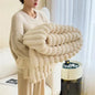 Soft Plush Throw Blanket in Off-White