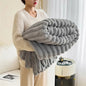 Soft Plush Throw Blanket in Silver Grey