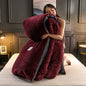 Soft Velvet Fleece Duvet Cover in Burgundy