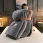 Soft Velvet Fleece Duvet Cover in Grey