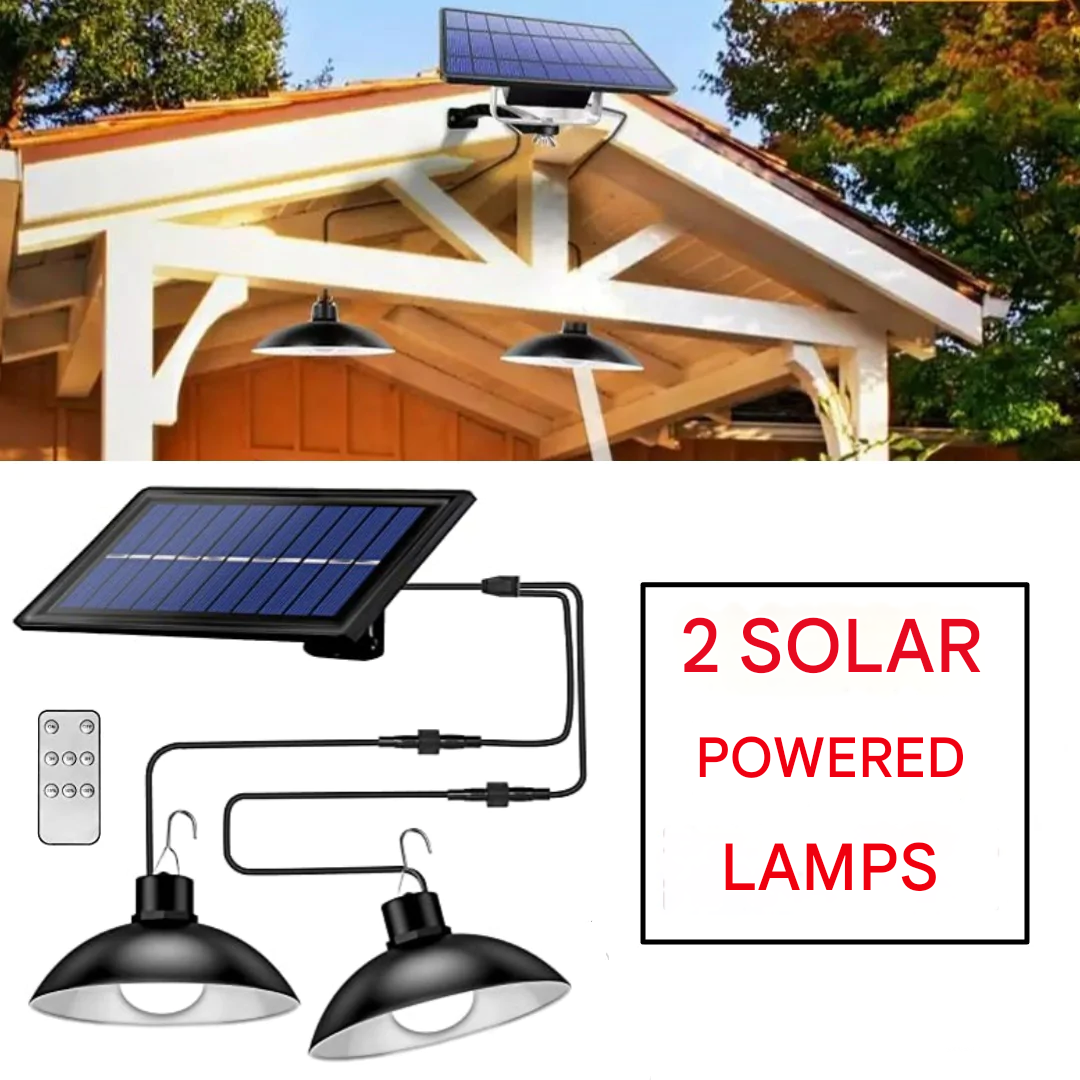 Solar LED Light Set with Remote Control, set of 2