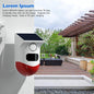 Solar Motion Sensor Alarm with Siren and Strobe