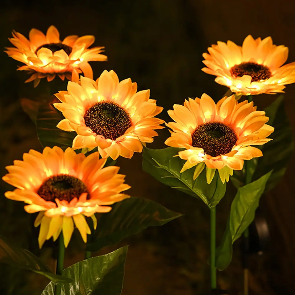 Solar Sunflower Garden Light