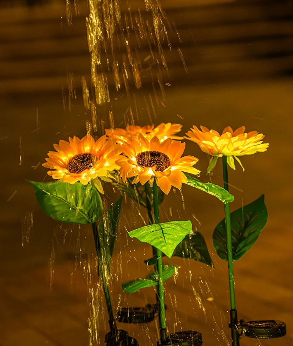 Solar Sunflower Garden Light