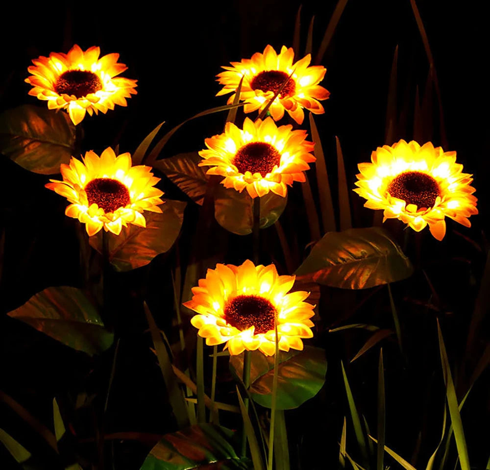 Solar Sunflower Garden Light