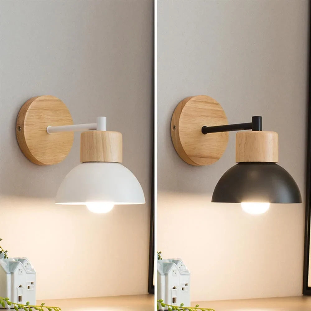 Wood and Metal Wall Lamp – detail view