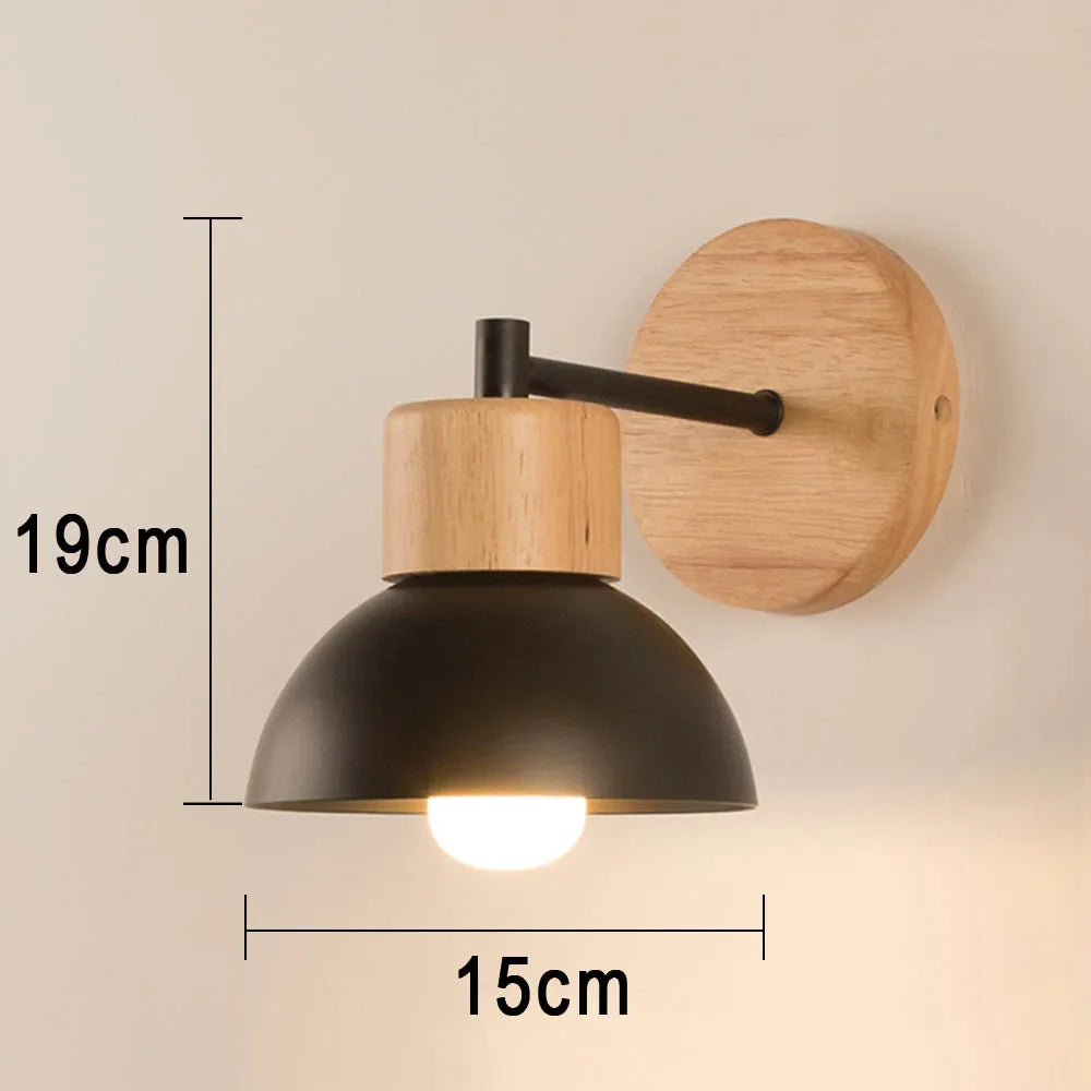 Wood and Metal Wall Lamp – close-up