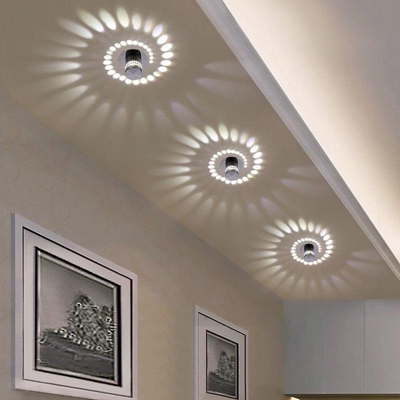 Spiral LED Ceiling and Wall Light in Cool White
