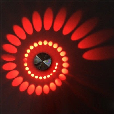 Spiral LED Ceiling and Wall Light in Red