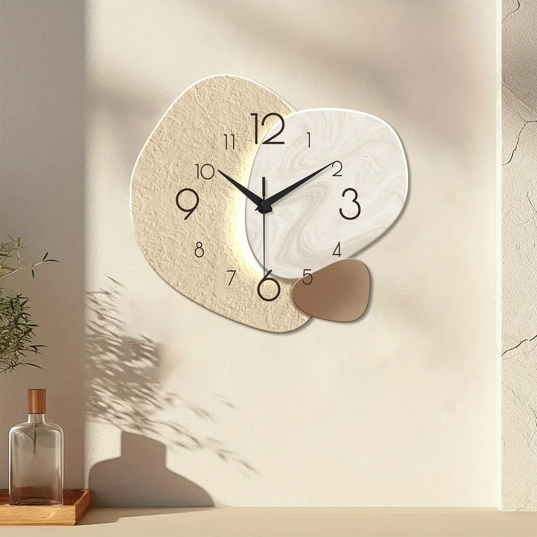 Modern Stone-Effect Wall Clock