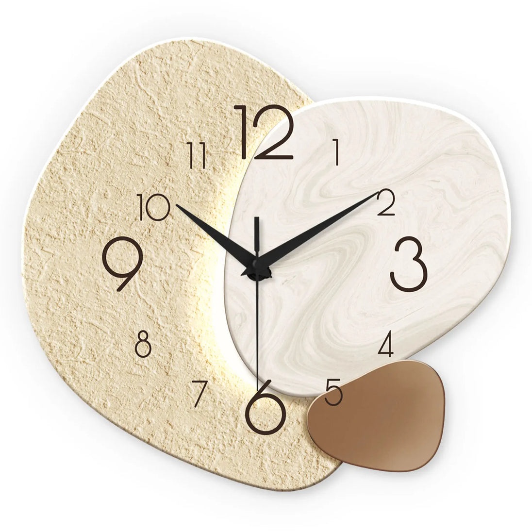 Modern Stone-Effect Wall Clock – detail view