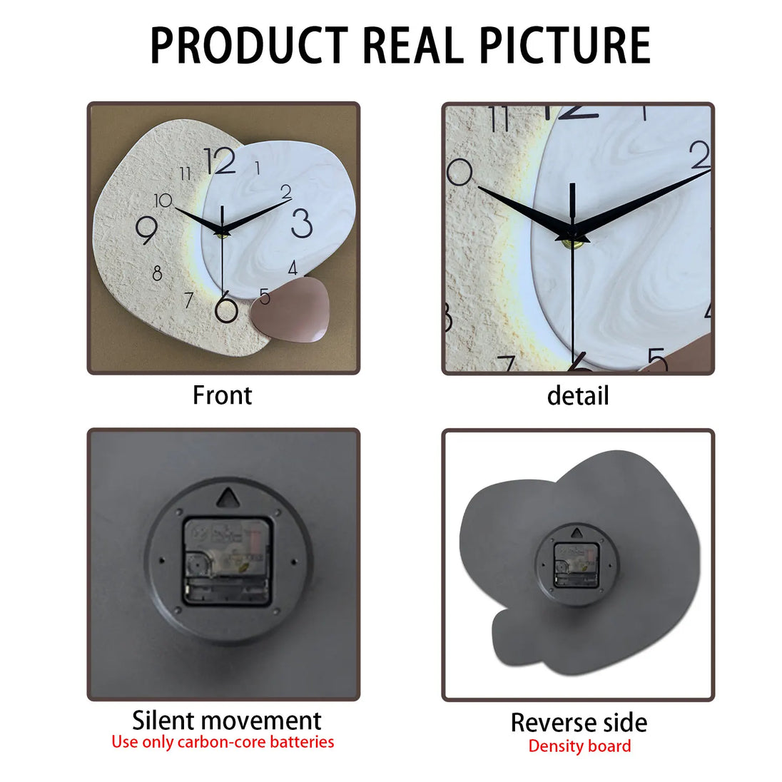 Modern Stone-Effect Wall Clock – styled view