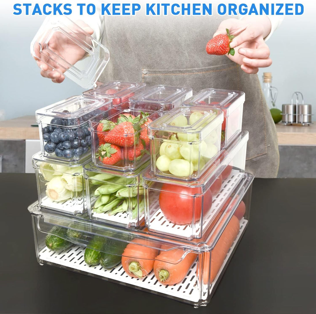 Stackable Fridge Organiser Set of 10