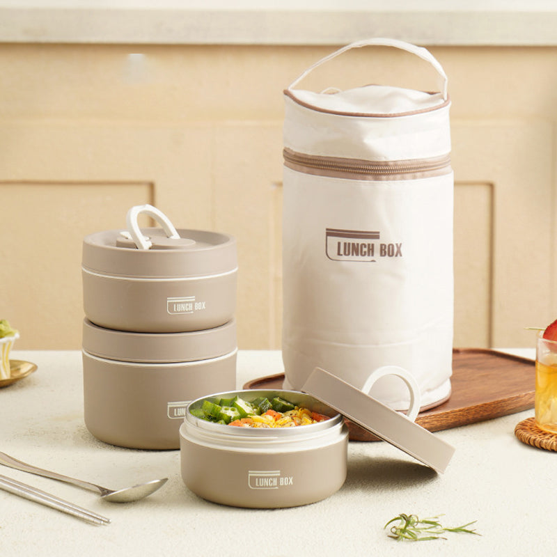 Stackable Insulated Lunch Box with Carry Bag