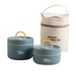 Stackable Insulated Lunch Box with Carry Bag in Blue