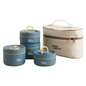 Stackable Insulated Lunch Box with Carry Bag in Blue