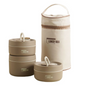 Stackable Insulated Lunch Box with Carry Bag in Brown