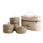 Stackable Insulated Lunch Box with Carry Bag in Brown