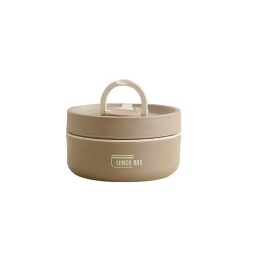 Stackable Insulated Lunch Box with Carry Bag in Brown