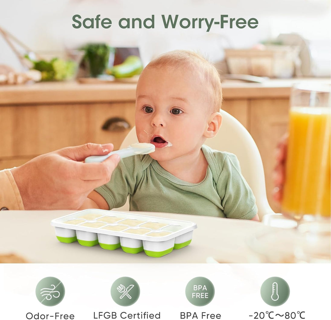 Stackable Silicone Ice Cube Trays with Storage Box