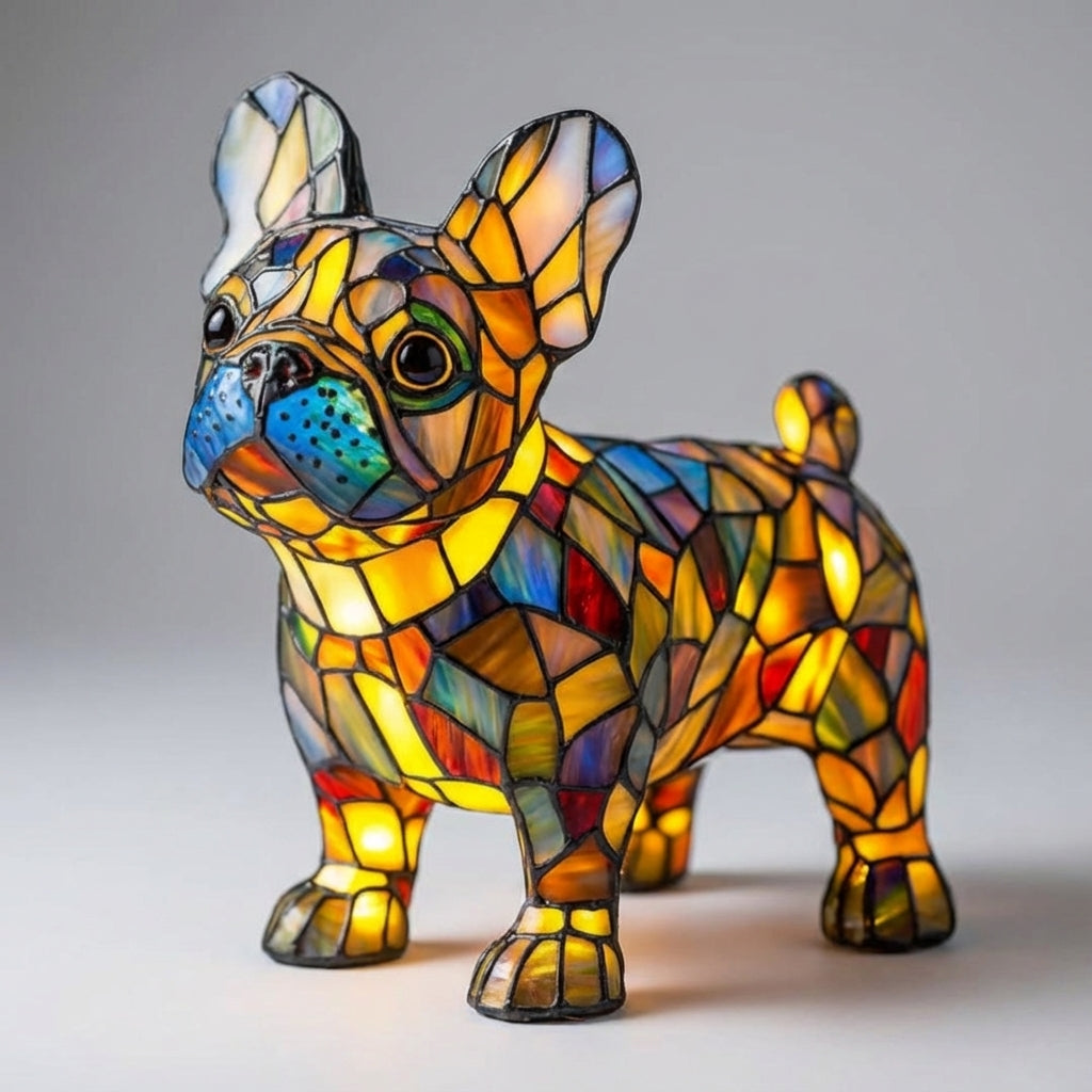 Stained Glass Dog Accent Lamp