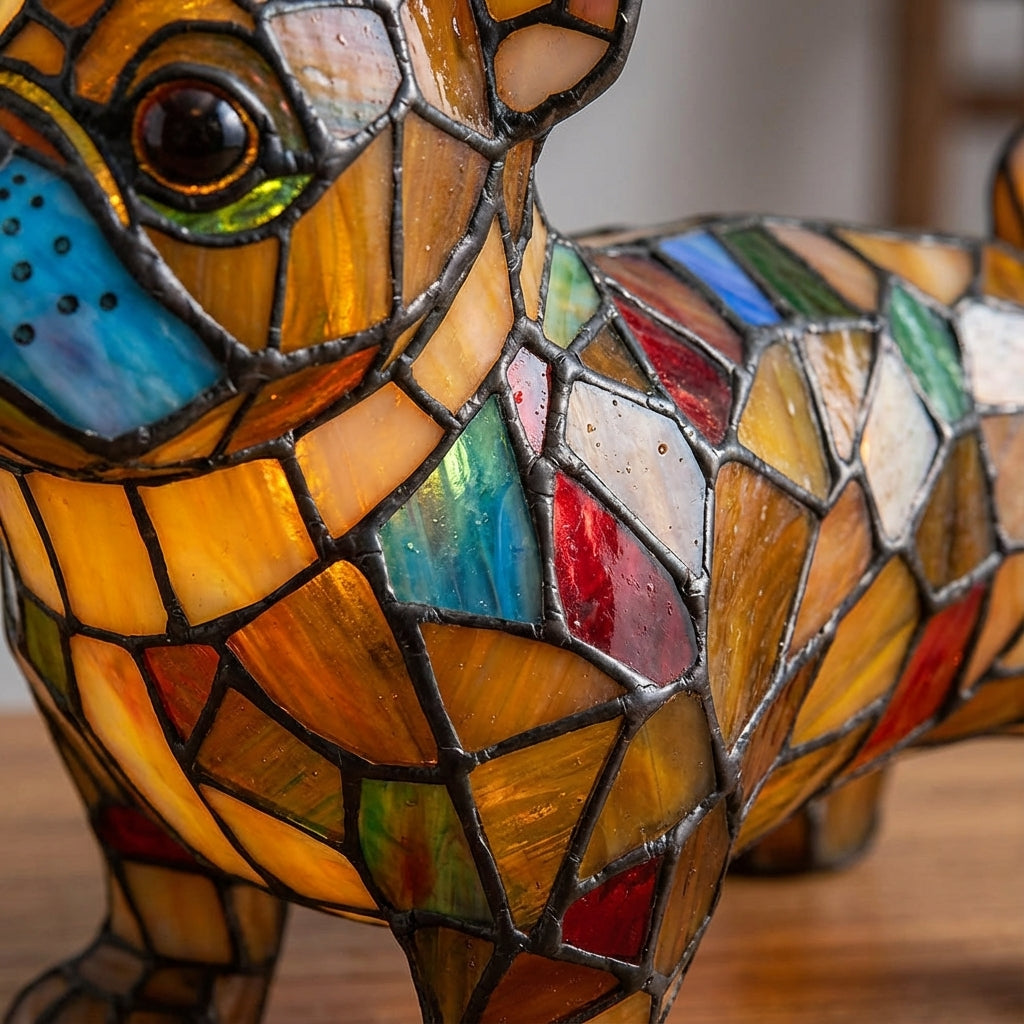 Stained Glass Dog Accent Lamp
