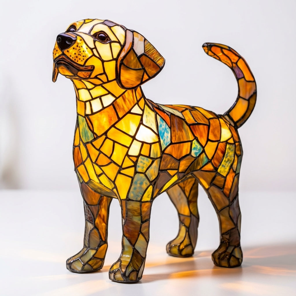 Stained Glass Dog Accent Lamp – Labrador