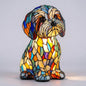 Stained Glass Dog Accent Lamp – Maltese