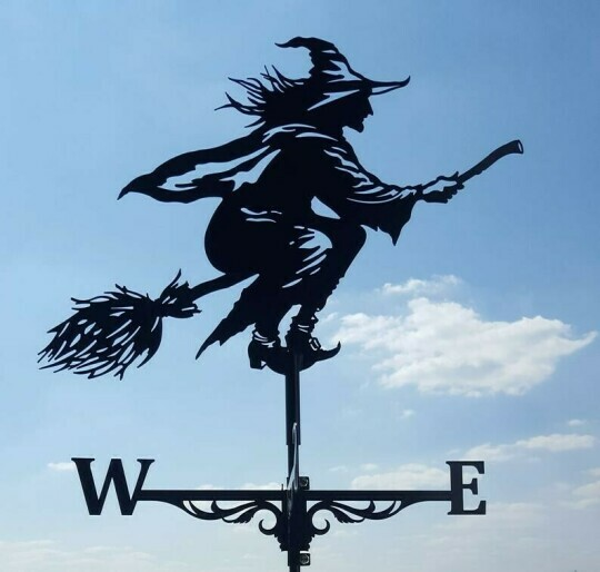 Stainless Steel Garden Weather Vane – Witch