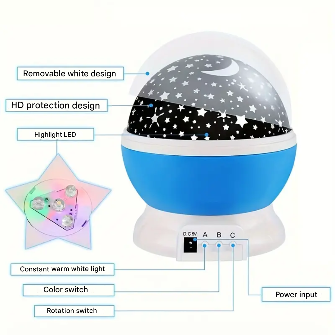Star Projector Night Light in blue