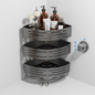 Three-Tier Corner Shower Caddy in Dark Grey