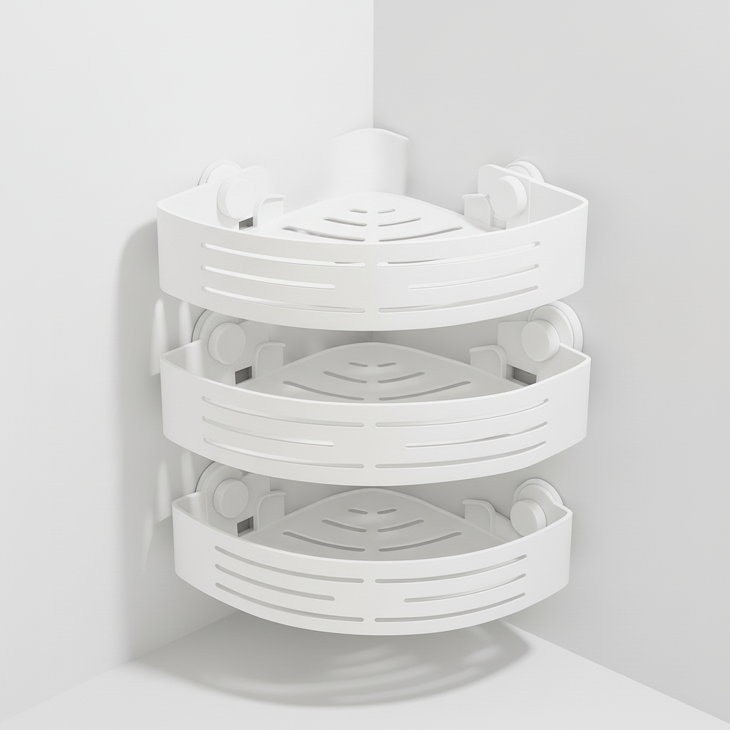 Three-Tier Corner Shower Caddy in White