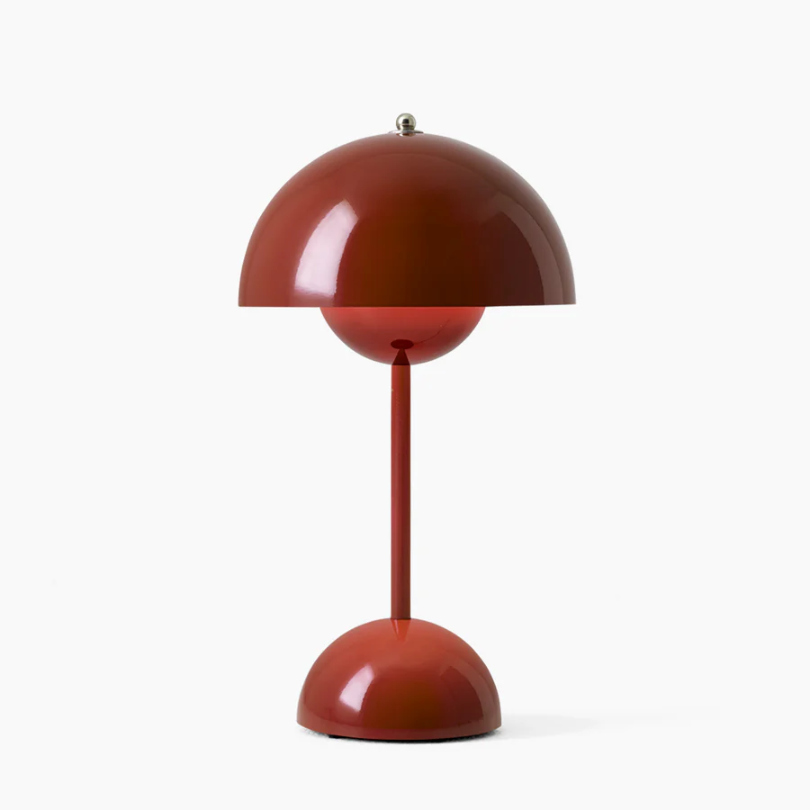 Touch-Control LED Table Lamp, 3 Light Tones in Red-Brown