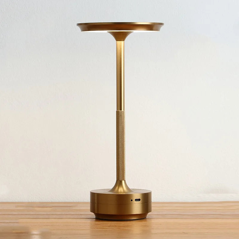 Rechargeable Aluminium Table Lamp in Gold