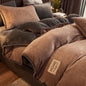Velvet Fleece Duvet Cover Set in beige
