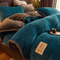 Velvet Fleece Duvet Cover Set in blue