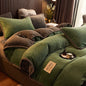 Velvet Fleece Duvet Cover Set in green